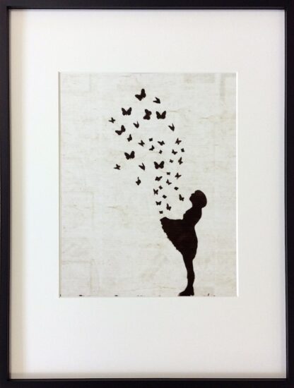 Banksy Mädchen mit rotem Ballon gerahmt